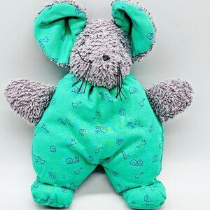 Sigikid Terry Cloth Mouse‎ Green Body Plush Germany 8 inch Vintage